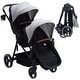 preview thumbnail 8 of 6, Double Stroller Tandem Stroller for Infant and Toddler, Foldable Pushchair Bassinet Pram Light Gray