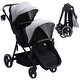 preview thumbnail 5 of 16, Double Stroller Track Multi-Position Reversible & Adjustable Backrest Light Gray