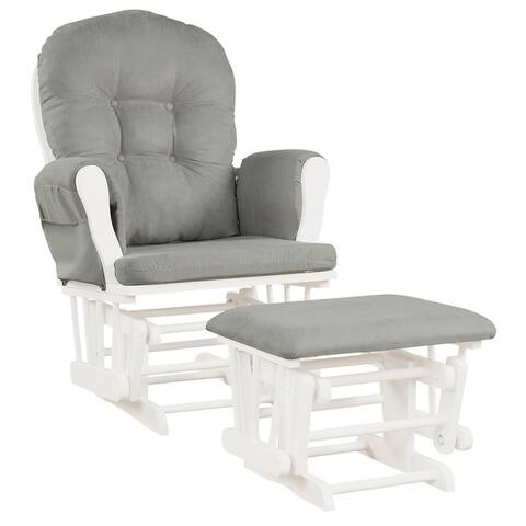 Gymax Baby Nursery Relax Rocker Rocking Chair Glider & Ottoman Set w/