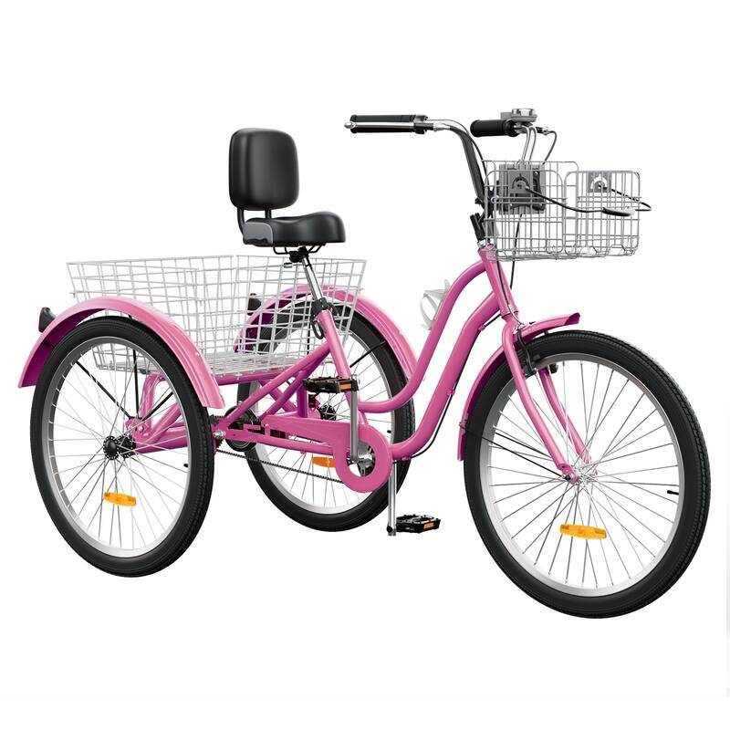 Moasis 26" Adult Tricycle 3 Wheel Bikes 1 Speed Trike Low Step Through Cruiser Bike