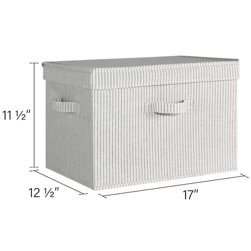 2-Pack Closet Storage Bin with Lid and Handle, Large Fabric Storage Box for Clothes, Towels, Toys, Shoes