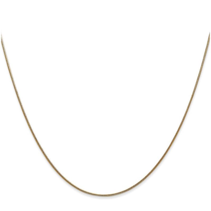 Curata Italian 14k Yellow Gold 0.8mm Snake Chain Necklace (Lobster) Options: 16 18 20