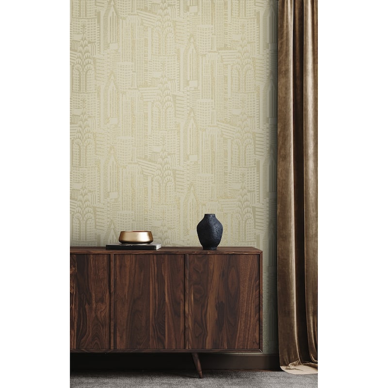 Seabrook Designs Manhattan Skyline Nonwoven Unpasted Wallpaper