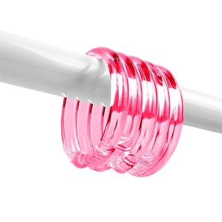 12 Pink Bow Shower Curtain Hooks - Cute Bathroom Decor For Girls & Princess Themes