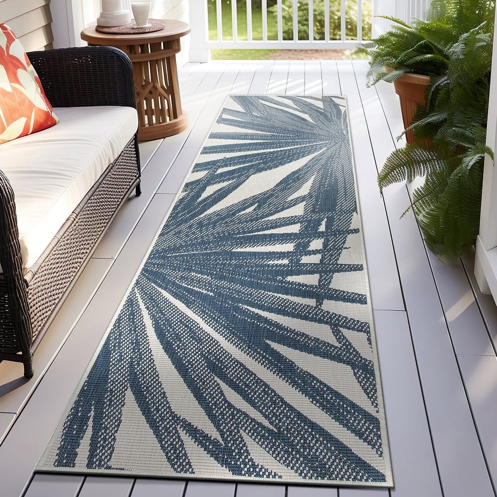 World Rug Gallery Tropical Nature Inspired Indoor/Outdoor Area Rug