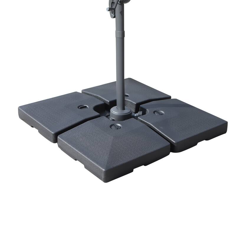 Outsunny Large 4 Piece Square Fillable Weighted Offset Market Patio Umbrella Base