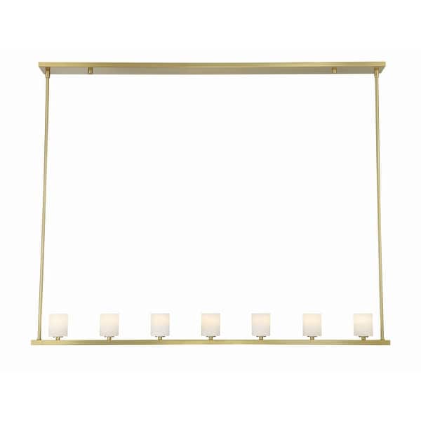 slide 2 of 6, Crystorama Lighting Group ARA-10267-ST Aragon 7 Light 56" Wide LED Soft Brass