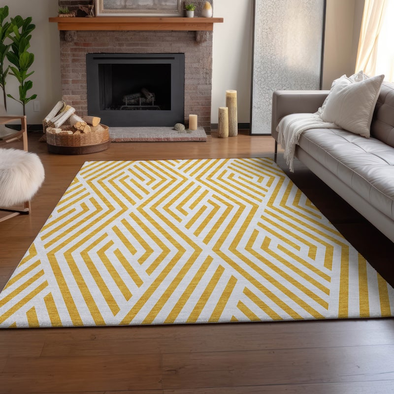 Premium Washable Super Soft Contemporary Geo Mayfield Rug