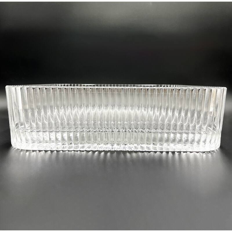 Plaza Tempered Glass Square Vessel Bathroom Sink - 15"
