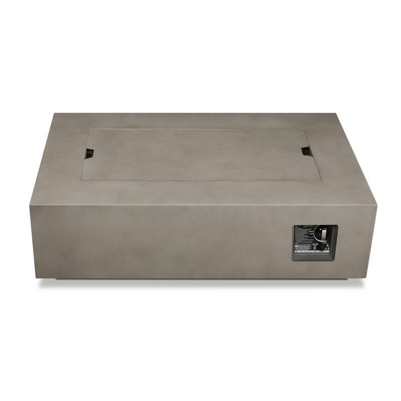 Aegean 50" Rectangle Gas Fire Table in Weathered Slate by Real Flame