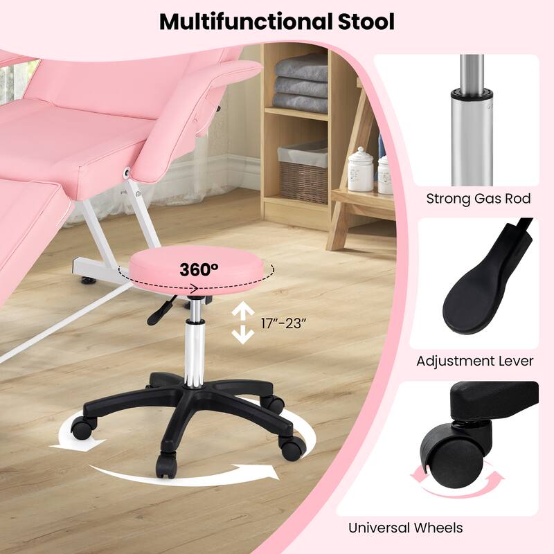 Gymax 73'' Facial Chair w/ Hydraulic Stool Adjustable Backrest &
