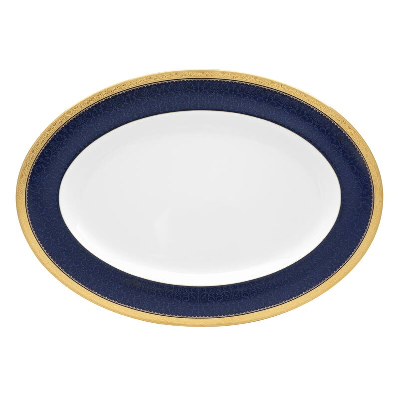 Odessa Cobalt Gold Oval Platter, 16"