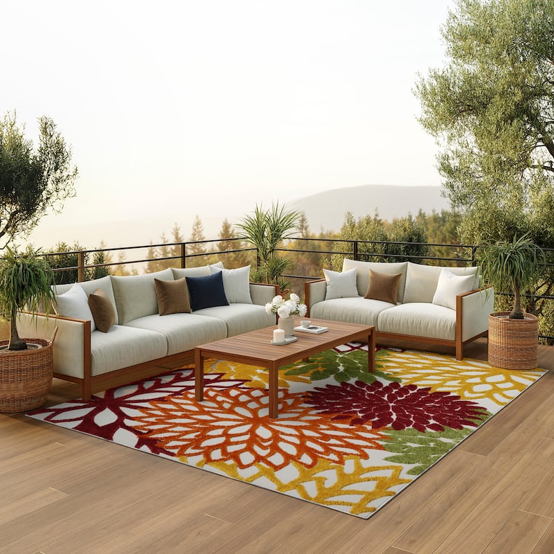 Nourison Aloha Floral Modern, Indoor/Outdoor Area Rug
