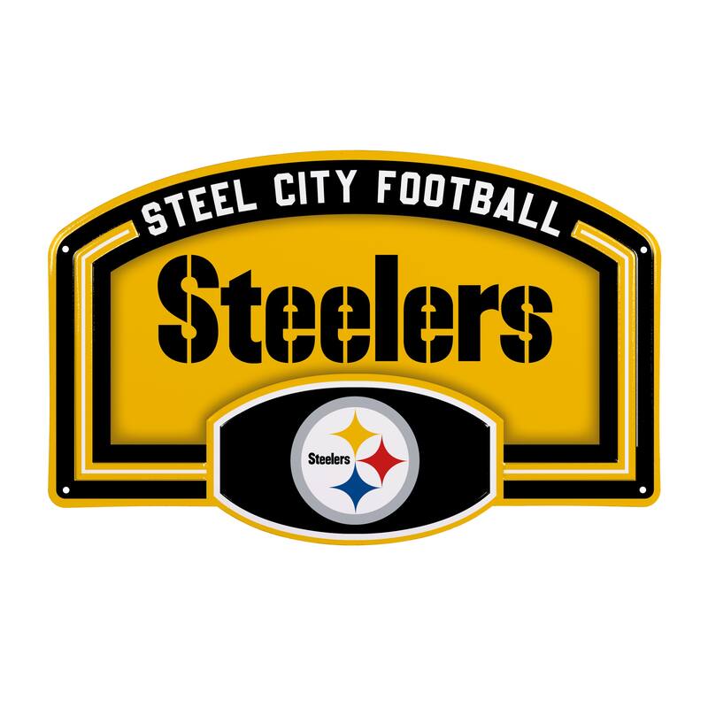 Pittsburgh Steelers Embossed Steel Wall Sign, 11" x 17"