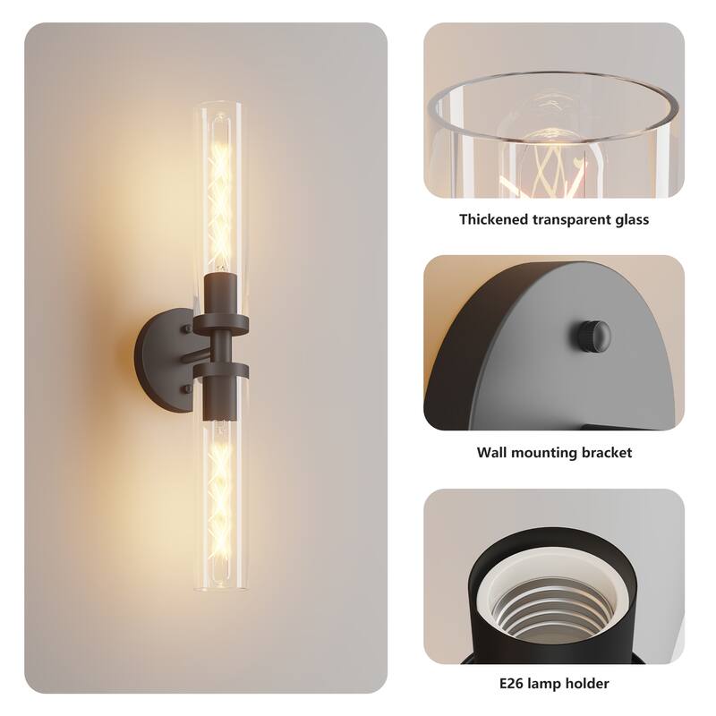 Glass Tube Wall Sconce with Vertical Hanging Design - Type 1