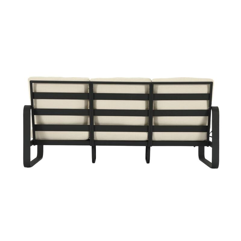 Outdoor Patio Sofa with Removable Cushions, Weather-Resistant
