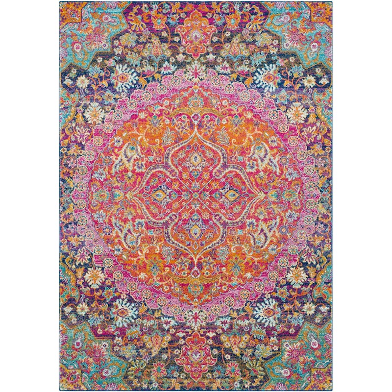 Livabliss Roanoke Pink & Purple Medallion Runner Rug - 2' 7" x 7' 3"