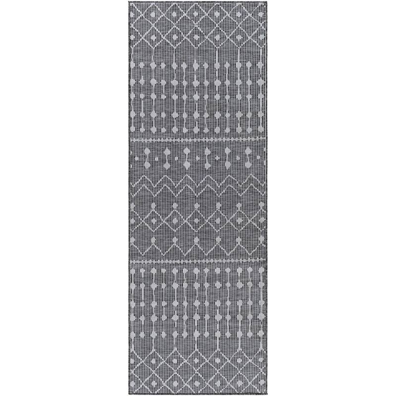 Artistic Weavers Deniz Moroccan Tribal Outdoor Area Rug - 2'6" x 7'3" Runner - Charcoal