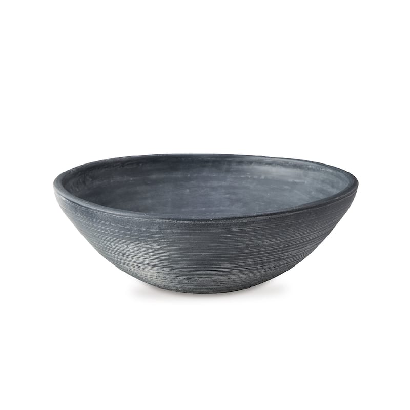 Signature Design by Ashley Meadie Distressed Blue Bowl - 16"W x 16"D x 6"H