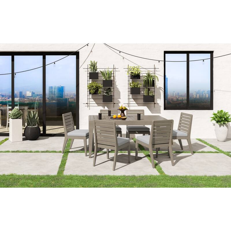 Homestyles 7-Piece Sustain Gray Wood Outdoor Set