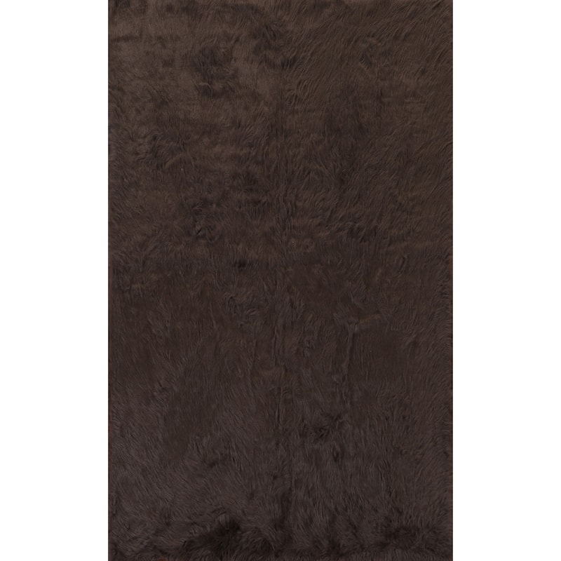 Contemporary Shaggy Oriental Area Rug Hand-tufted Foyer Carpet - 4'10" x 7'4"