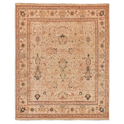 EXQUISITE RUGS ONE-OF-A-KIND Antique Weave Ziegler Hand Knotted Beige Rug - 11'10"x14'3"