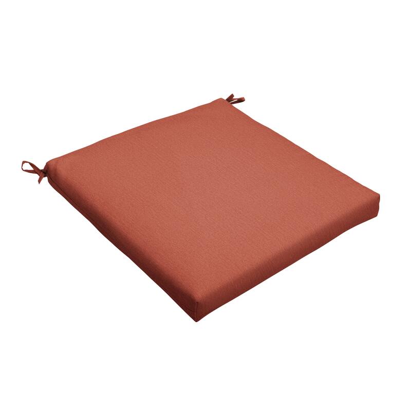 Sorra Home Sunbrella Outdoor Chair Cushion - Sunbrella - Canvas Persimmon - 20 in W x 20 in D x 2.5 in H