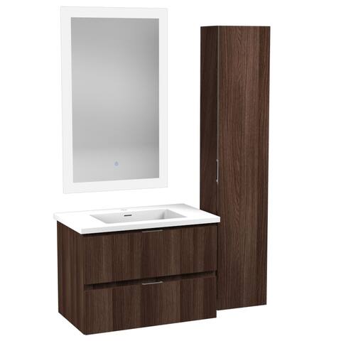 Conques 30 in. Wall Mount Bathroom Vanity Set