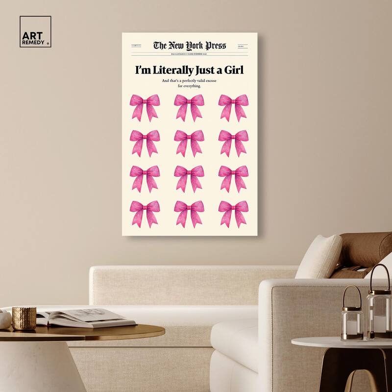 I'm Literally Just a Girl Canvas by Art Remedy, Gallery Wrapped