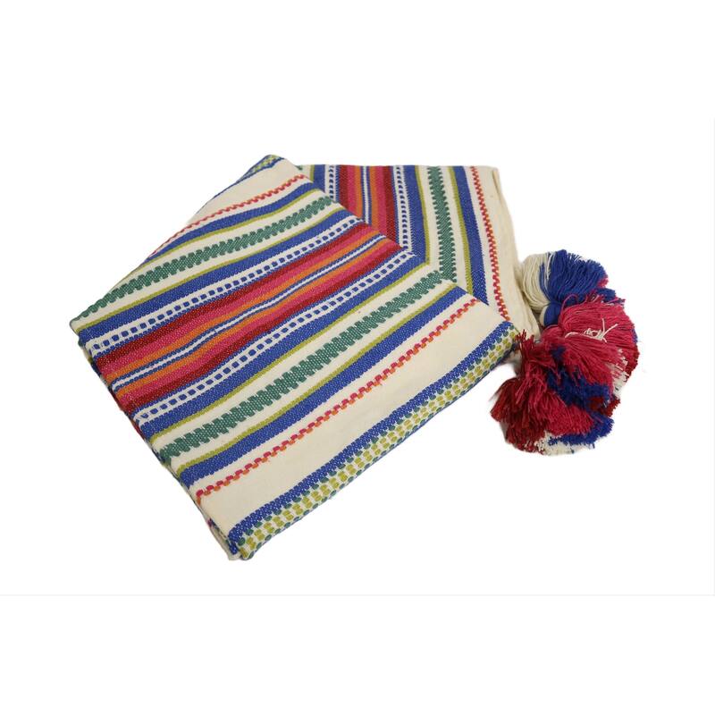 Home&Manor Handcrafted Wool & Cotton Throw Blanket Bed Bath & Beyond