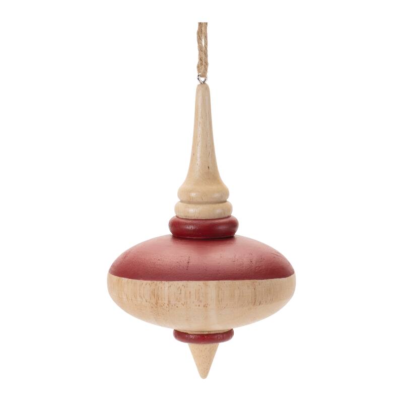 Oak Wood Top Ornament (Set of 12) - N/A