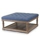 preview thumbnail 17 of 21, Cairona Tufted Textile 34-inch Shelved Ottoman Table Blue Top/Natural Wood