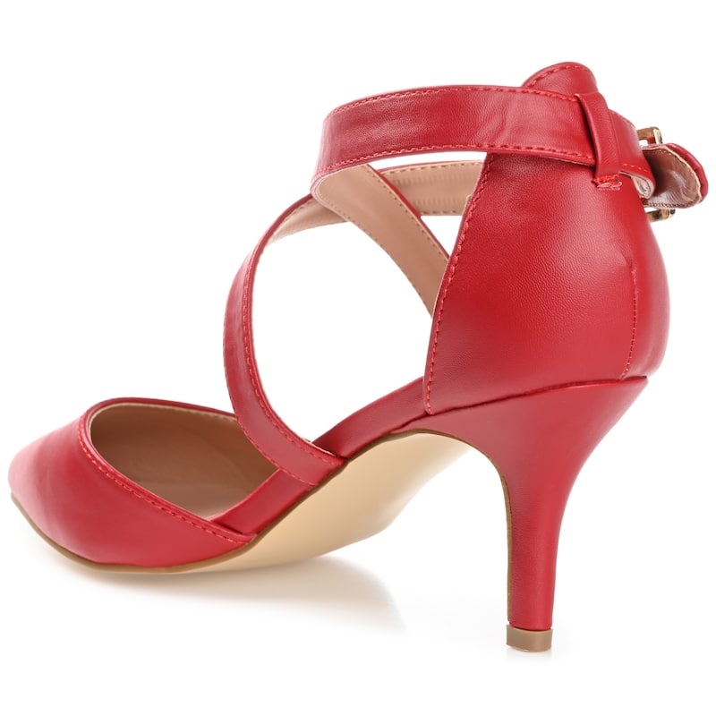 Journee Collection Women's Riva Pointed Toe Mid Heel Pumps