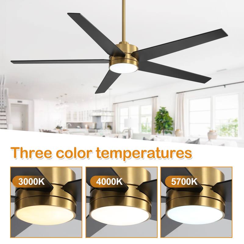 65 in. Integrated LED Indoor Ceiling Fans with Light and Remote Control Included