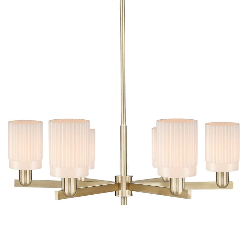 Innovations Lighting 716-6CR-11-35 Hadley Chandelier Hadley 6 Light - Champagne Bronze / Matte White