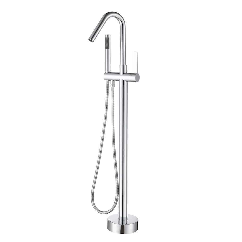CASAINC Freestanding Single-Handle Bathtub Faucet with Hand Shower