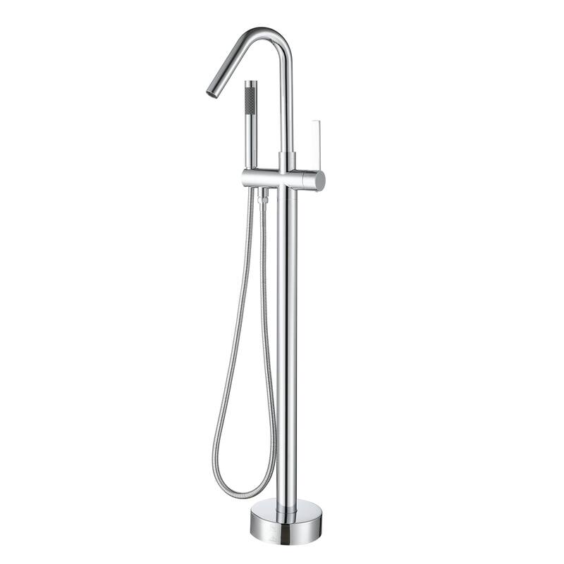 Chrome Freestanding Tub Filler Faucet with Handshower