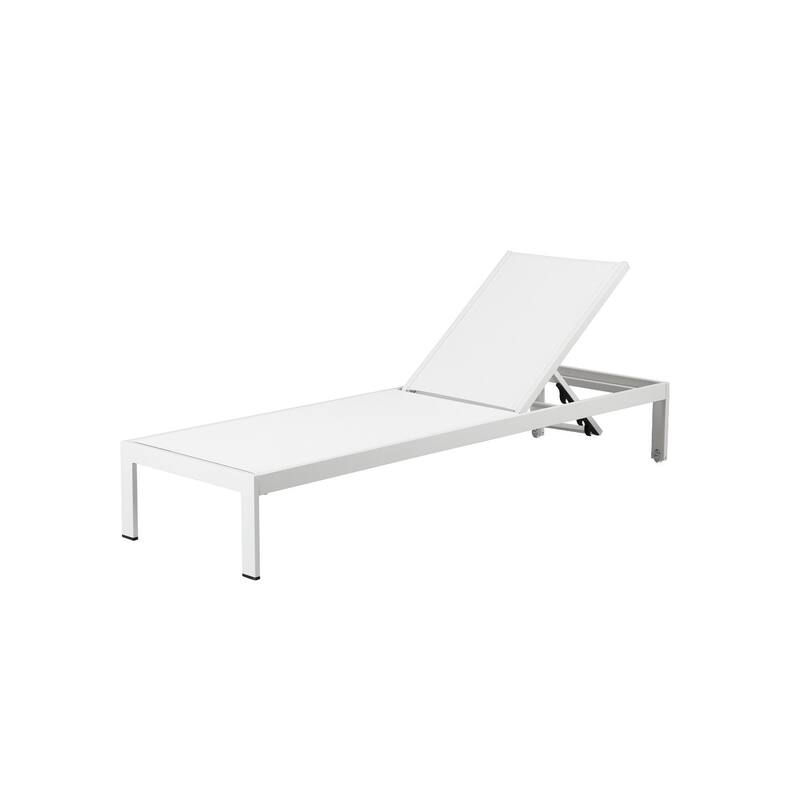 Anodized Aluminum Modern Patio Lounger in White