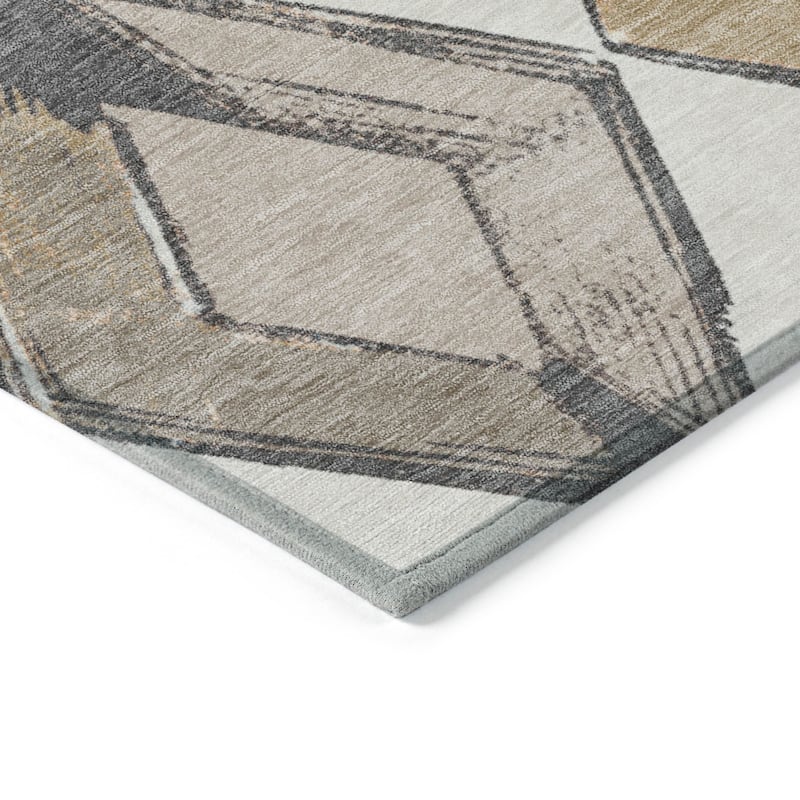HomeRoots Geometric Transitional Rectangle Outdoor Rug