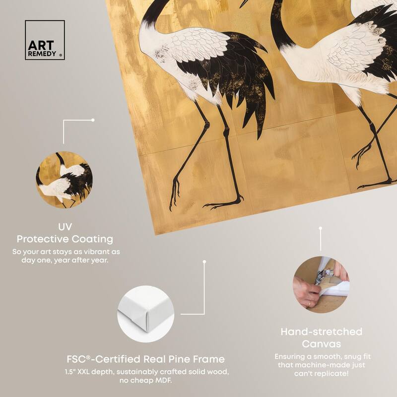 Birds of Gold Canvas by Art Remedy, Gallery Wrapped