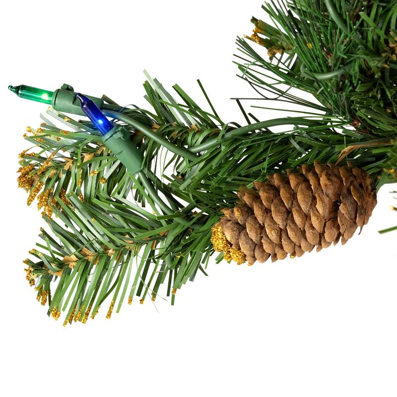 4.5' Yorkville Pine Pencil Artificial Tree Multicolored Lights - 3-to-6-feet
