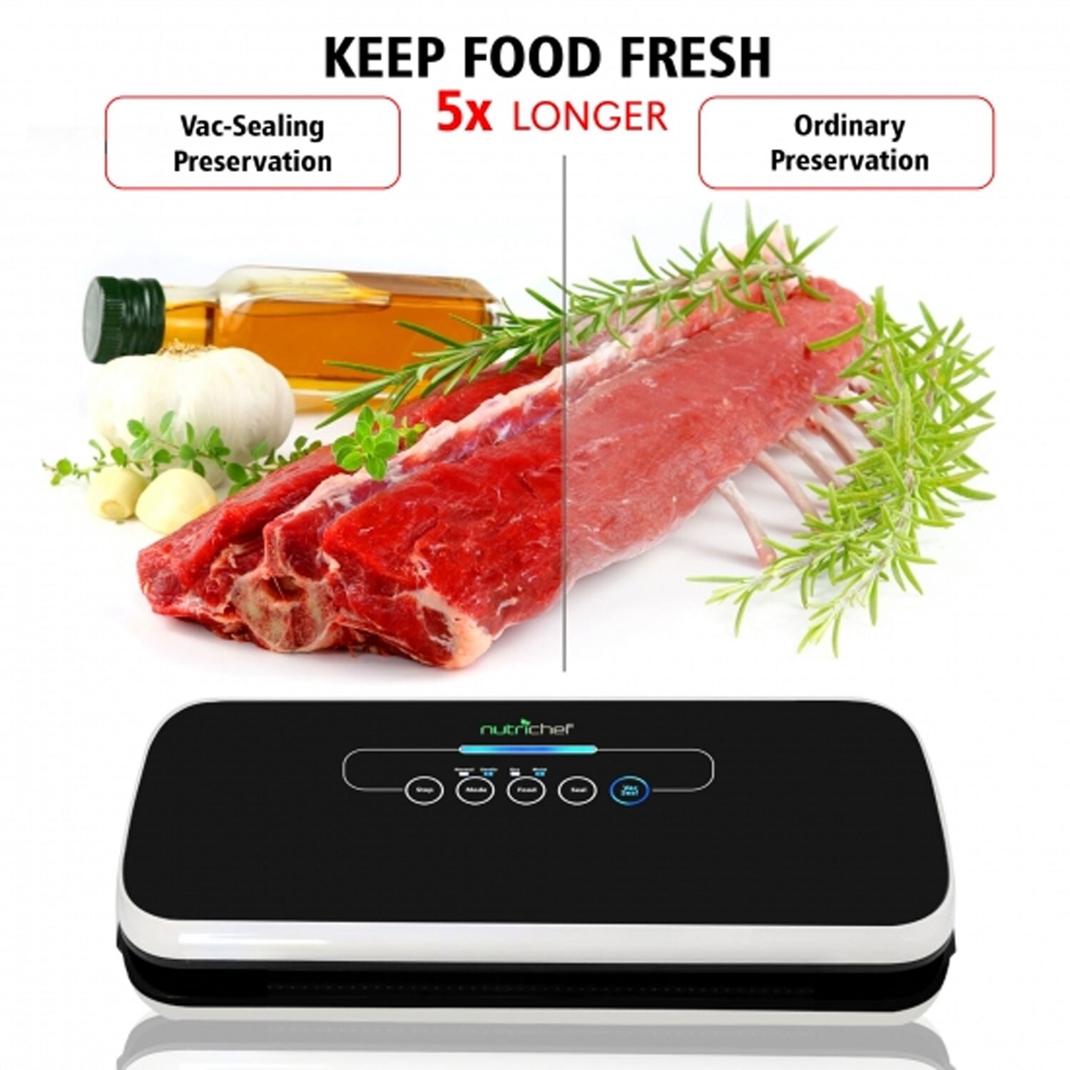 NutriChef Kitchen Pro Food Electric Vacuum Bag Sealer Preserver