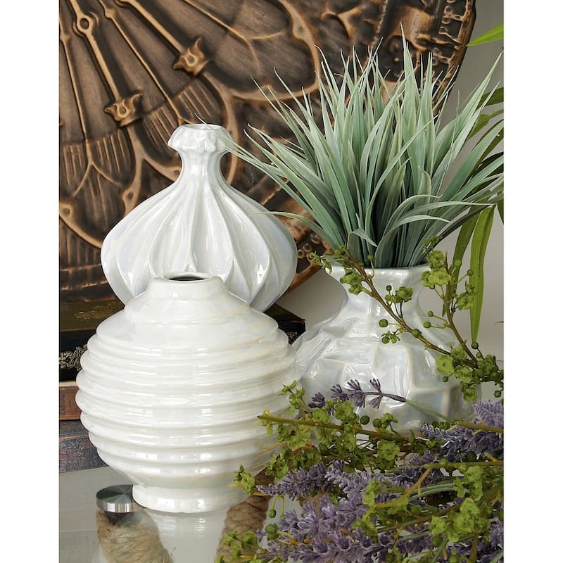 Ceramic Modern Vase (Set of 3) - Beige