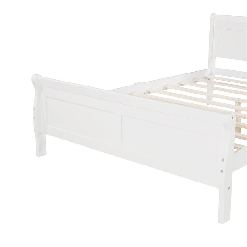 Harper & Bright Designs Wood Twin Sleigh Bed with Headboard and Footboard