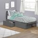 P'kolino Twin Bed with trundle bed - Grey w/ Storage Drawers