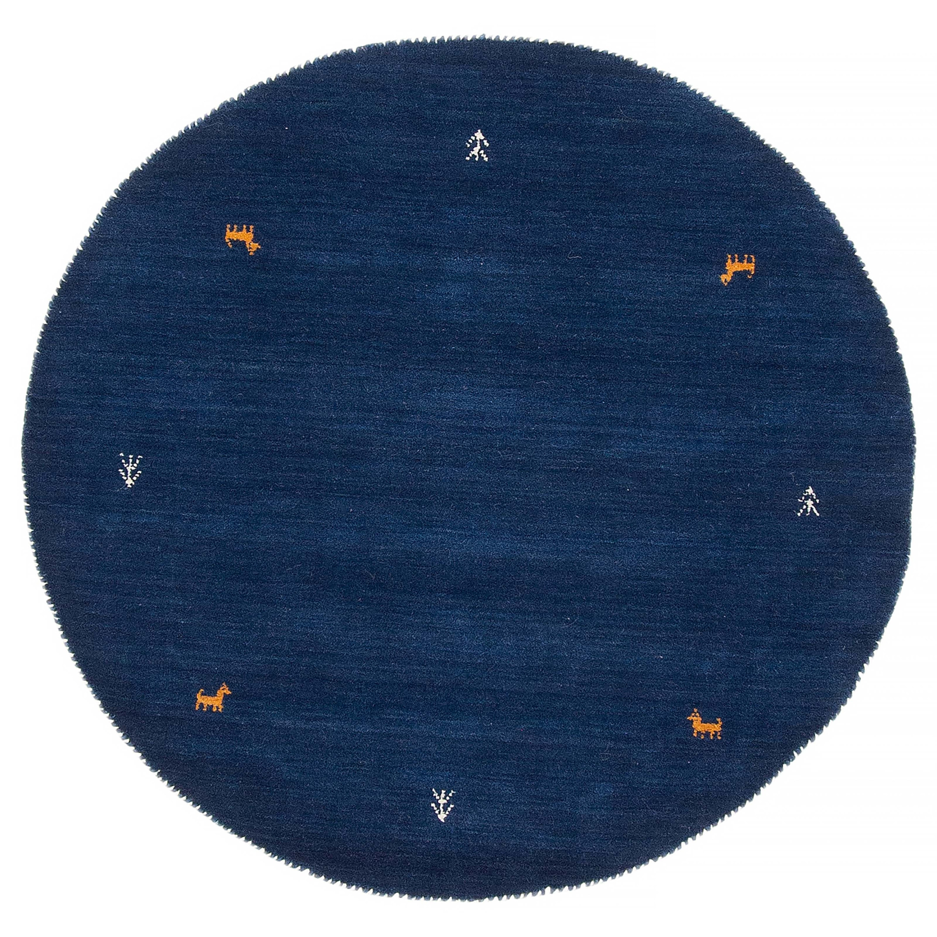 Kashkuli Gabbeh Navy Rug 3'10" x 3'10" - 3'10 x 3'10