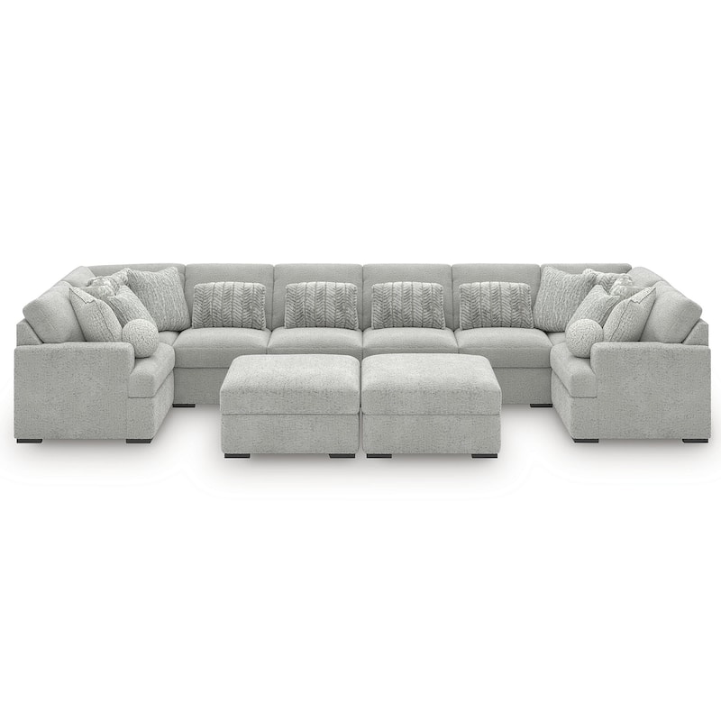 Signature Design by Ashley Snodoodle Gray 10-Piece Sectional - 144" W x 113" D x 40" H