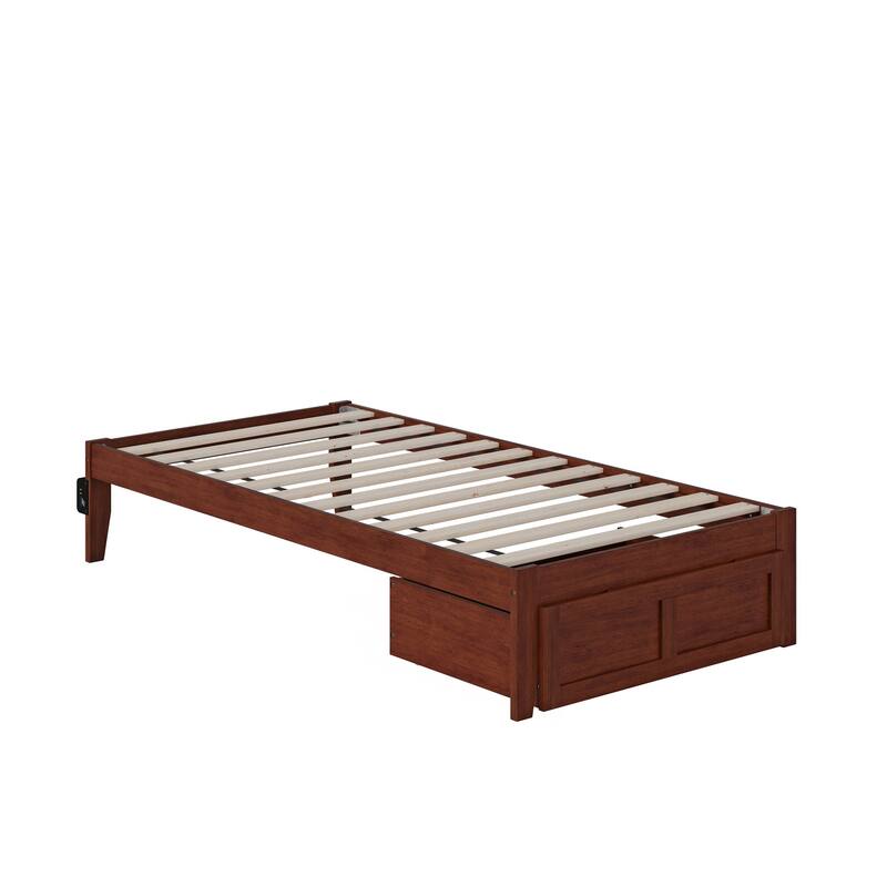 AFI Colorado Platform Bed with Foot Drawer and Charging Station
