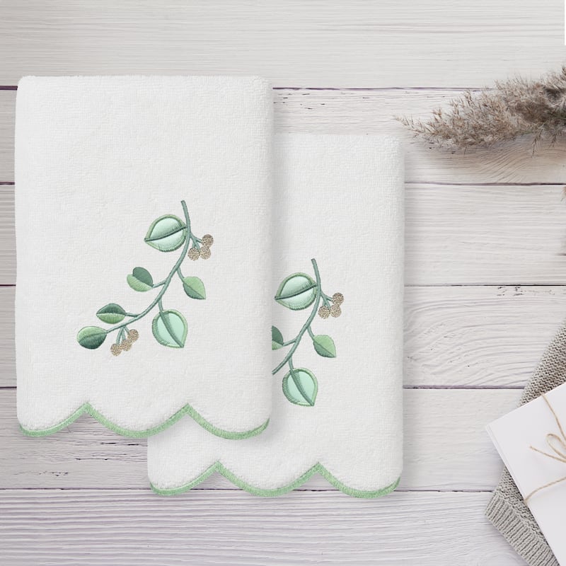 Authentic Hotel and Spa 100% Turkish Cotton WILD BRANCH Scallop Embellished Towel Collection