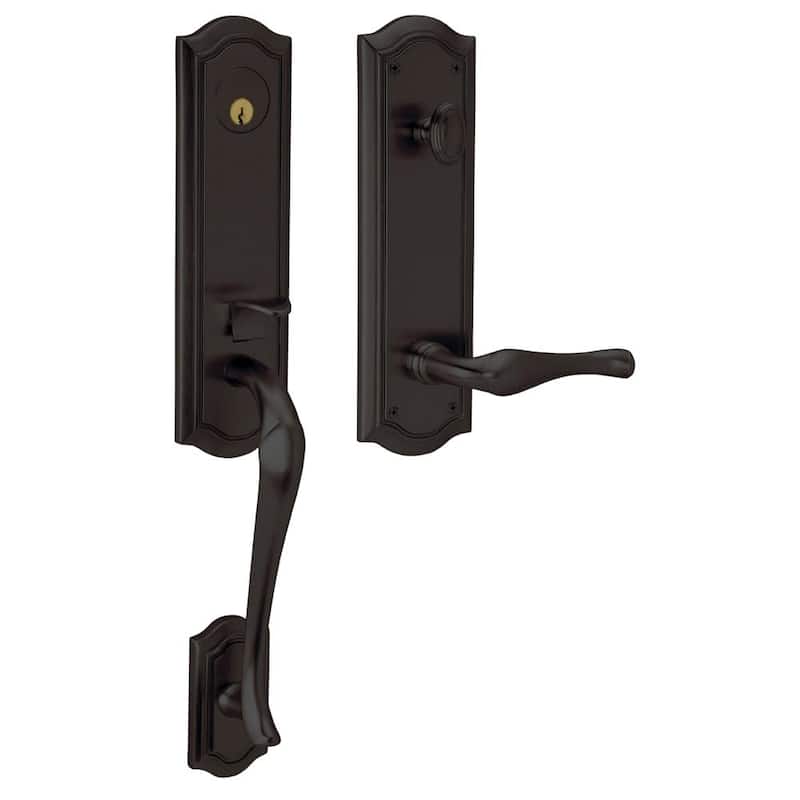 Baldwin Left Handed Bethpage Escutcheon Single Cylinder Handleset with - Oil Rubbed Bronze